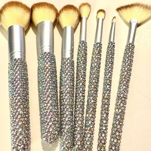 Sparkling Silver Makeup Brush Set